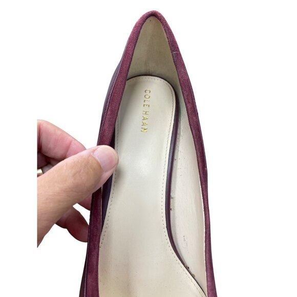 Cole Haan Womens Burgundy Leather Suede 4" Heels Size 9. 5B SKU 9102 - Picture 9 of 14